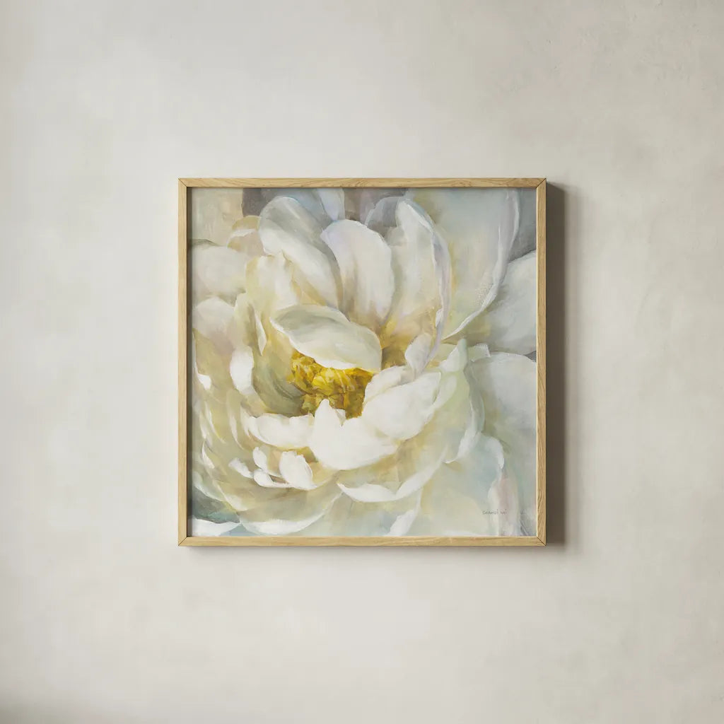 Summer Joy II by Danhui Nai. Shown in a natural wood glass frame for a timeless modern aesthetic. Available as an archival giclee rolled canvas, fine art paper, or poster print. SKU 50145a.