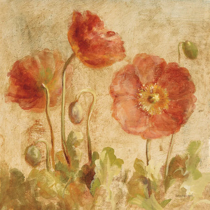 Summer Poppies I by Danhui Nai. SKU 9384a. Archival Giclee Fine art print for wall decor.