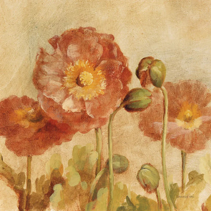 Summer Poppies II by Danhui Nai. SKU 9385a. Archival Giclee Fine art print for wall decor.