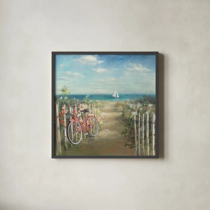 Summer Ride by Danhui Nai. Shown in a sleek black glass frame for a contemporary gallery look. Available as an archival giclee rolled canvas, fine art paper, or poster print. SKU 11676a.