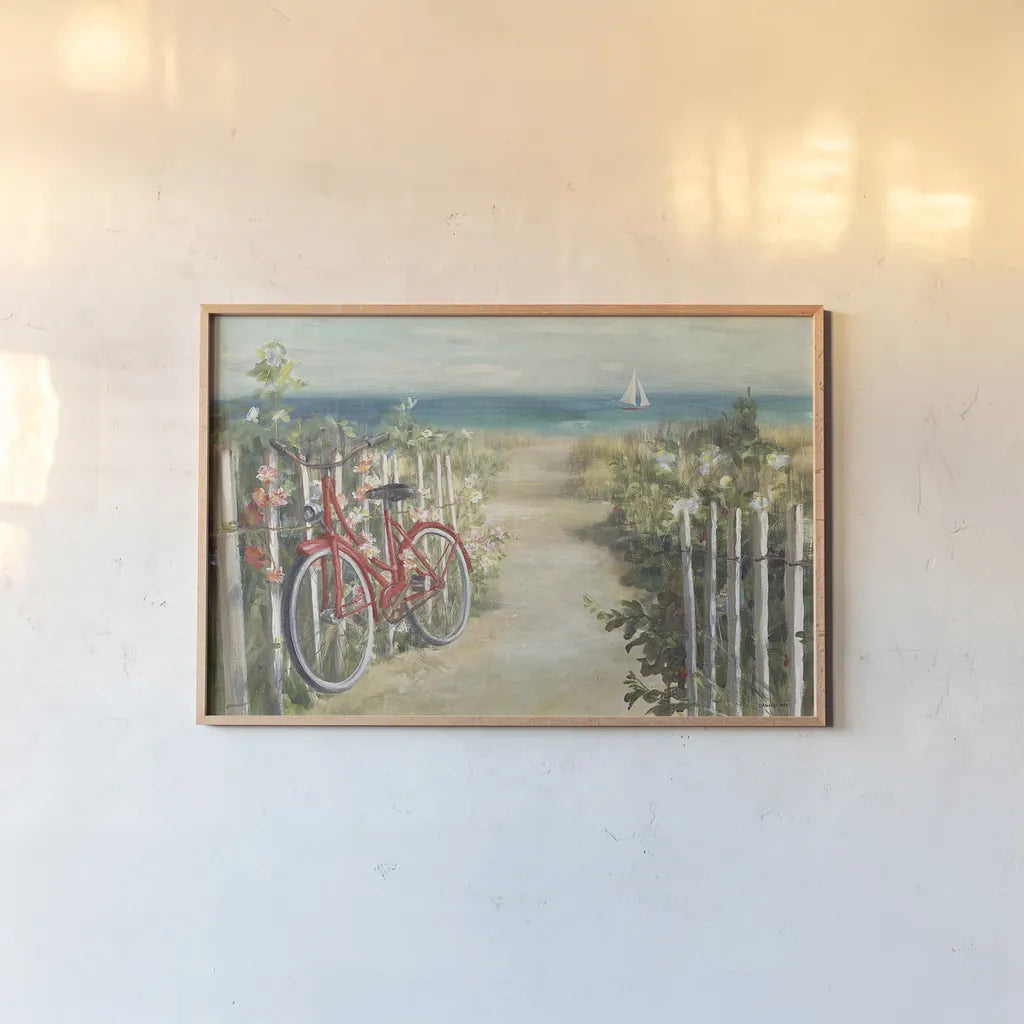 Summer Ride Crop by Danhui Nai. shown as a paper print in a natural frame. Available as a archival giclee rolled canvas, fine art paper, or poster print. SKU 15207i.