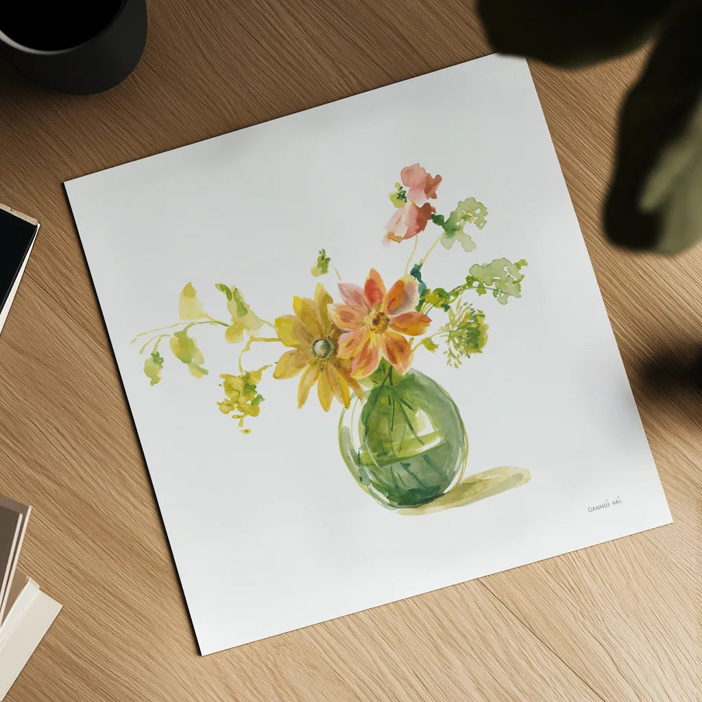 Summer Serenade I by Danhui Nai. Shown as a detailed flat fine art print, highlighting archival giclee quality. Available as an archival giclee rolled canvas, fine art paper, or poster print. SKU 85882a.