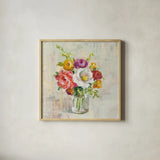 Summer Treasures I by Danhui Nai. Shown in a natural wood glass frame for a timeless modern aesthetic. Available as an archival giclee rolled canvas, fine art paper, or poster print. SKU 20715a.