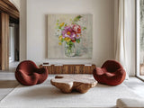 Summer Treasures II by Danhui Nai. Shown as extra-large giant wall art in a modern living room. Available as an archival giclee rolled canvas, fine art paper, or poster print. SKU 20716a.