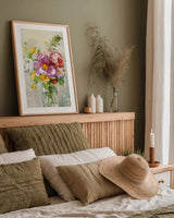 Summer Treasures II Crop by Danhui Nai. shown as a paper print in a natural frame. Available as a archival giclee rolled canvas, fine art paper, or poster print. SKU 20716h.
