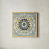 Sunburst by Danhui Nai. Shown in a natural wood glass frame for a timeless modern aesthetic. Available as an archival giclee rolled canvas, fine art paper, or poster print. SKU 42122a.