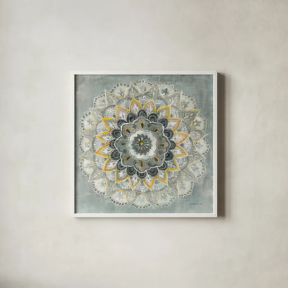 Sunburst by Danhui Nai. Shown in a crisp white glass frame for a clean and minimalist style. Available as an archival giclee rolled canvas, fine art paper, or poster print. SKU 42122a.