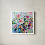 Sunfield by Danhui Nai. Shown in a crisp white glass frame for a clean and minimalist style. Available as an archival giclee rolled canvas, fine art paper, or poster print. SKU 79524a.