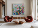 Sunfield by Danhui Nai. Shown as extra-large giant wall art in a modern living room. Available as an archival giclee rolled canvas, fine art paper, or poster print. SKU 79524a.