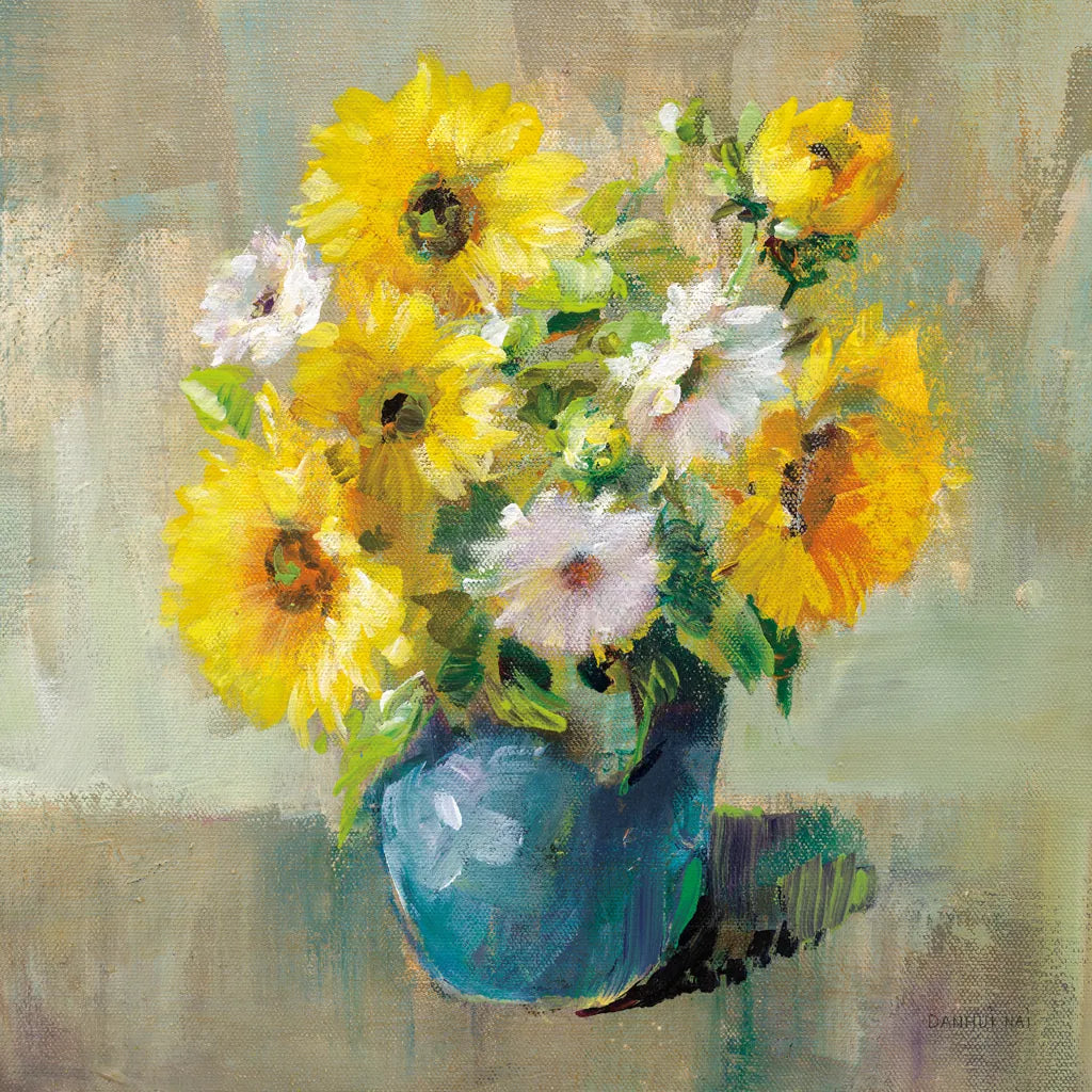Sunflower Still Life I by Danhui Nai. SKU 68646a. Archival Giclee Fine art print for wall decor.