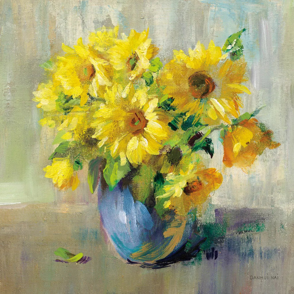 Sunflower Still Life II by Danhui Nai. SKU 68647a. Archival Giclee Fine art print for wall decor.