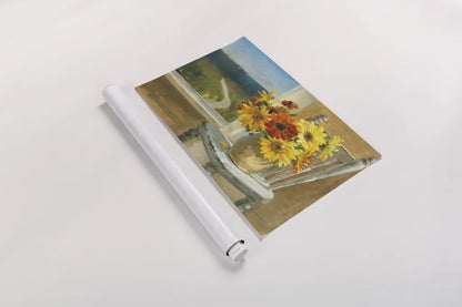 Sunflowers by the Sea by Danhui Nai. shown as a rolled paper print. Available as archival giclee rolled canvas, fine art paper, or poster print. SKU 12309i.
