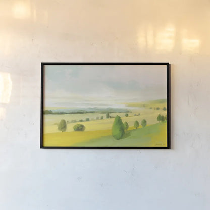 Sunlit Meadow by Danhui Nai. shown as a paper print in a black flame. Available as a archival giclee rolled canvas, fine art paper, or poster print. SKU 100601i.