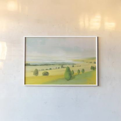 Sunlit Meadow by Danhui Nai. shown as a paper print in a white frame. Available as a archival giclee rolled canvas, fine art paper, or poster print. SKU 100601i.
