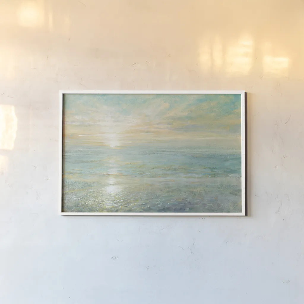 Sunrise by Danhui Nai. shown as a paper print in a white frame. Available as a archival giclee rolled canvas, fine art paper, or poster print. SKU 18930i.