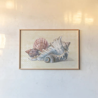 Sunrise Beach II by Danhui Nai. shown as a paper print in a natural frame. Available as a archival giclee rolled canvas, fine art paper, or poster print. SKU 84446i.