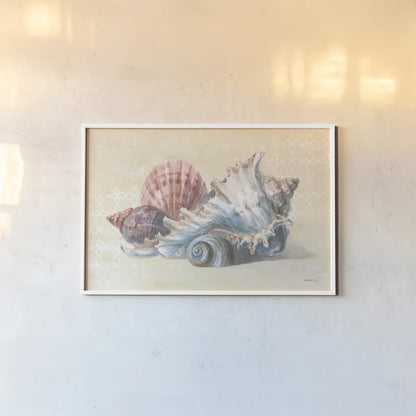 Sunrise Beach II by Danhui Nai. shown as a paper print in a white frame. Available as a archival giclee rolled canvas, fine art paper, or poster print. SKU 84446i.