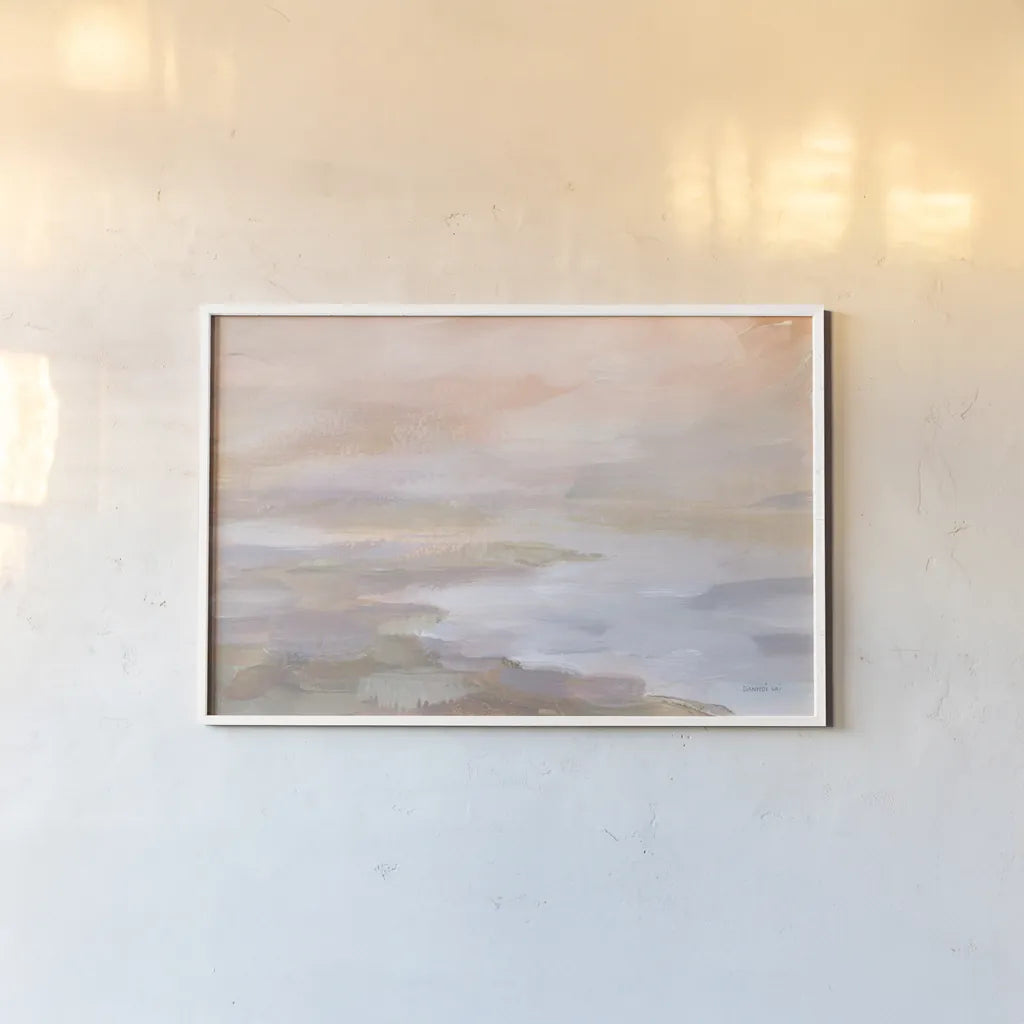 Sunrise Coast by Danhui Nai. shown as a paper print in a white frame. Available as a archival giclee rolled canvas, fine art paper, or poster print. SKU 70643i.