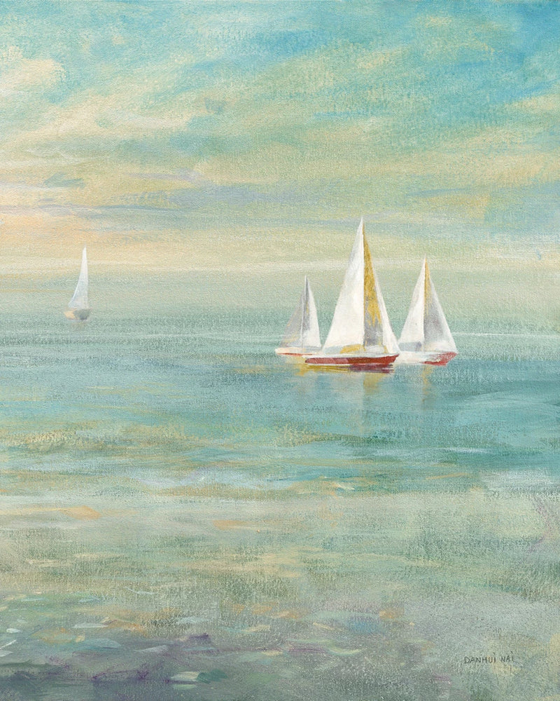 Sunrise Sailboats II Nautical by Danhui Nai