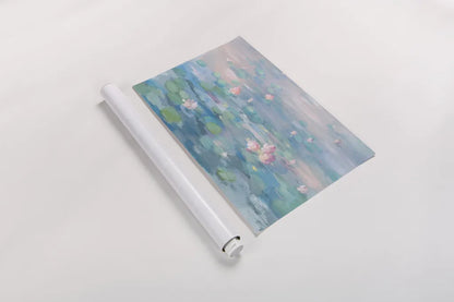 Sunrise Waterlilies Crop by Danhui Nai. shown as a rolled paper print. Available as archival giclee rolled canvas, fine art paper, or poster print. SKU 70126i.