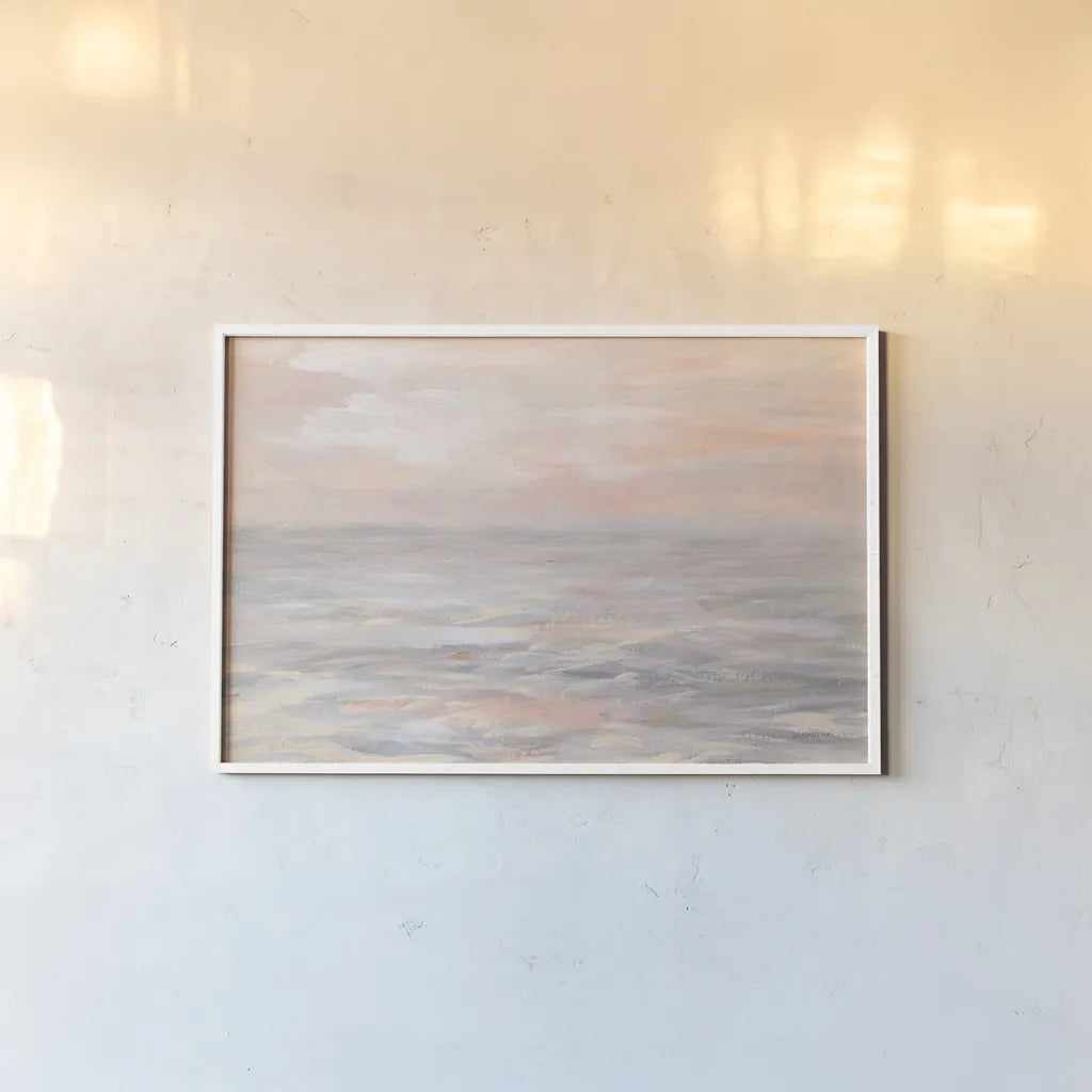 Sunrise Waters by Danhui Nai. shown as a paper print in a white frame. Available as a archival giclee rolled canvas, fine art paper, or poster print. SKU 70644i.