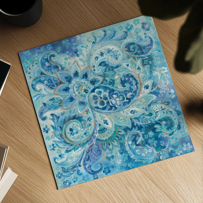 Surat Paisley by Danhui Nai. Shown as a detailed flat fine art print, highlighting archival giclee quality. Available as an archival giclee rolled canvas, fine art paper, or poster print. SKU 51899a.