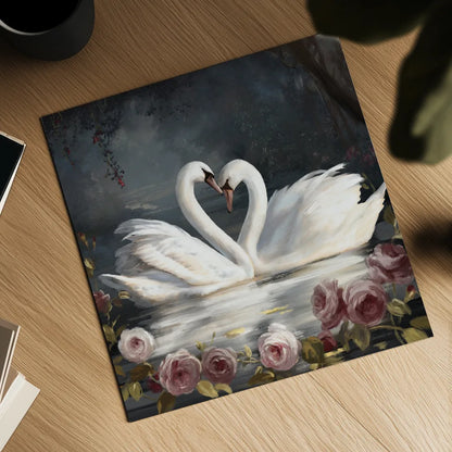 Swan Lake by Danhui Nai. Shown as a detailed flat fine art print, highlighting archival giclee quality. Available as an archival giclee rolled canvas, fine art paper, or poster print. SKU 92214a.