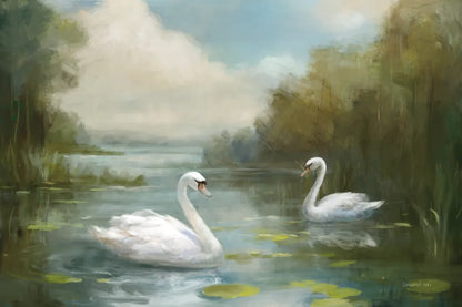 Swans by Danhui Nai. SKU 100321i. Archival Giclee Fine art print for wall decor.