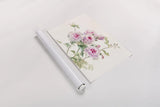 Sweet Roses on White Green by Danhui Nai. shown as a rolled paper print. Available as archival giclee rolled canvas, fine art paper, or poster print. SKU 35346i.