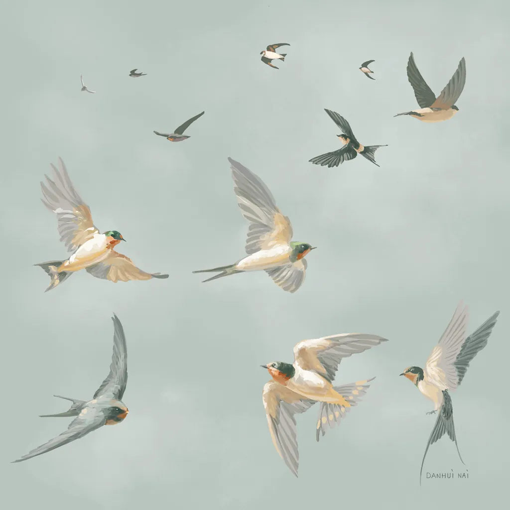 Swifts by Danhui Nai. SKU 84101a. Archival Giclee Fine art print for wall decor.