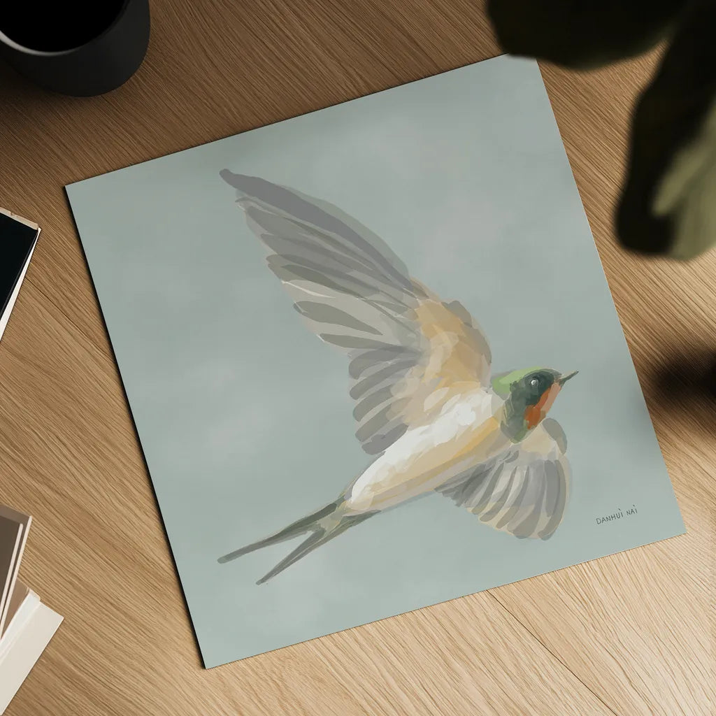 Swifts III by Danhui Nai. Shown as a detailed flat fine art print, highlighting archival giclee quality. Available as an archival giclee rolled canvas, fine art paper, or poster print. SKU 84801a.