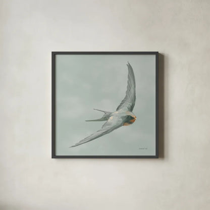 Swifts IV by Danhui Nai. Shown in a sleek black glass frame for a contemporary gallery look. Available as an archival giclee rolled canvas, fine art paper, or poster print. SKU 84802a.