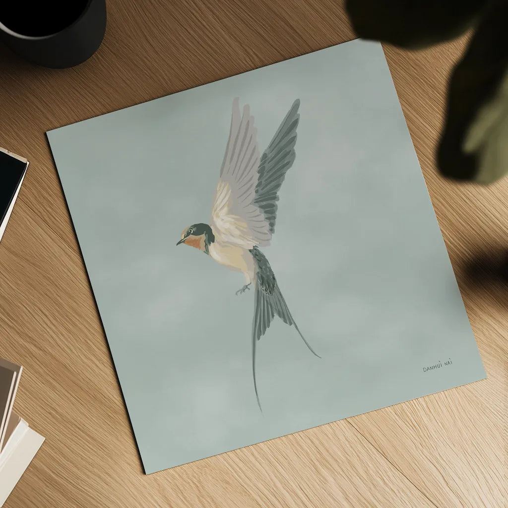Swifts VI by Danhui Nai. Shown as a detailed flat fine art print, highlighting archival giclee quality. Available as an archival giclee rolled canvas, fine art paper, or poster print. SKU 84804a.