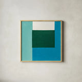 Tapestry by Danhui Nai. Shown in a natural wood glass frame for a timeless modern aesthetic. Available as an archival giclee rolled canvas, fine art paper, or poster print. SKU 85838a.