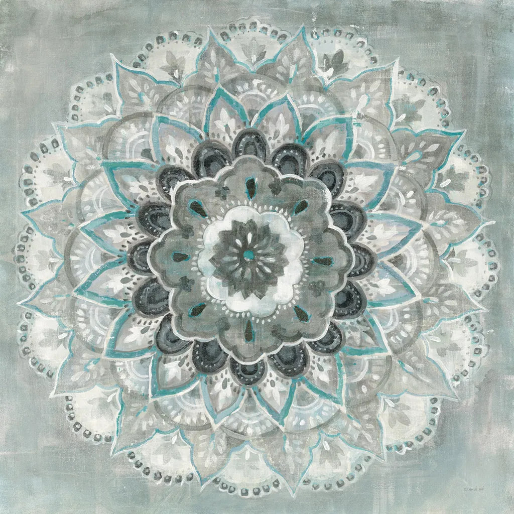 Teal Sunburst by Danhui Nai. SKU 43910a. Archival Giclee Fine art print for wall decor.