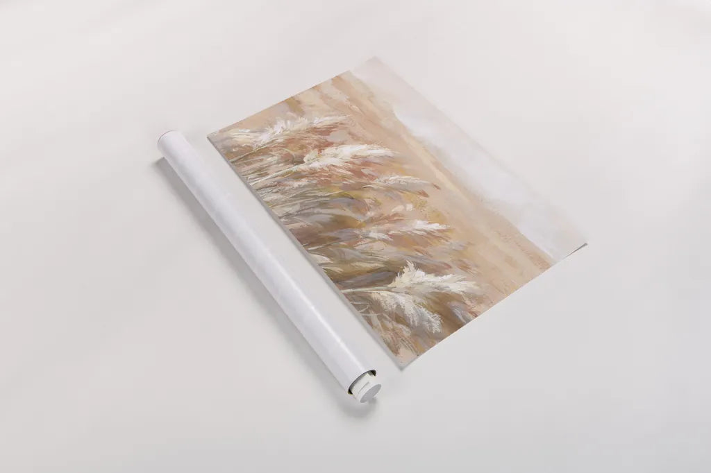 Terracotta Prairie Grasses by Danhui Nai. shown as a rolled paper print. Available as archival giclee rolled canvas, fine art paper, or poster print. SKU 72038i.