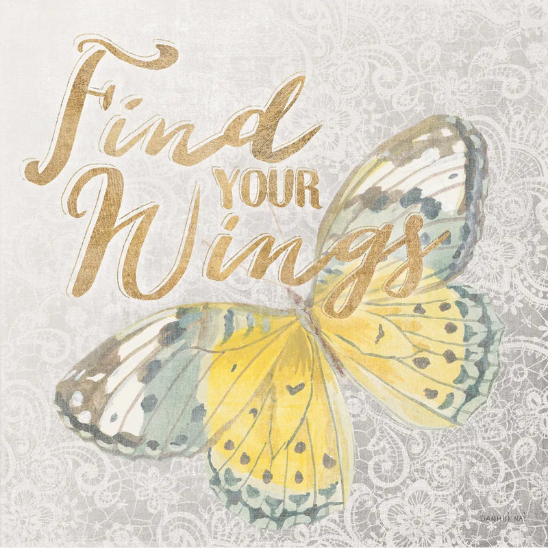 Textile Floral Butterfly II by Danhui Nai. SKU 25976a. Archival Giclee Fine art print for wall decor.