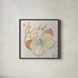Textile Floral Butterfly IV by Danhui Nai. Shown in a sleek black glass frame for a contemporary gallery look. Available as an archival giclee rolled canvas, fine art paper, or poster print. SKU 25978a.