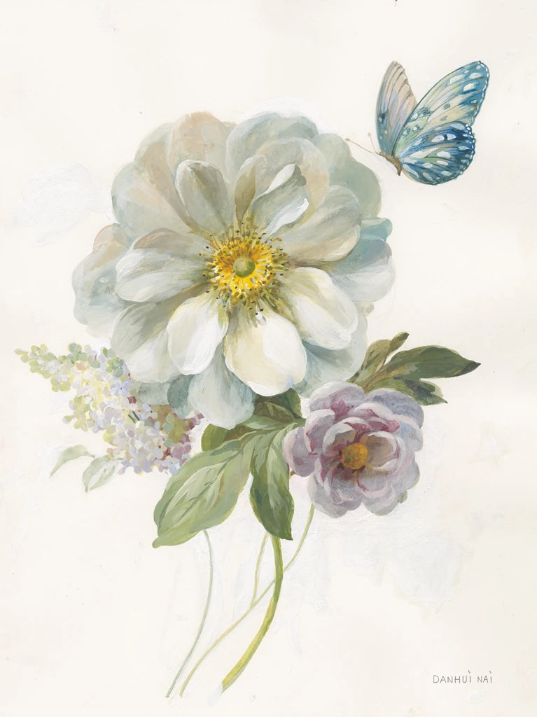 Textile Floral IV White by Danhui Nai
