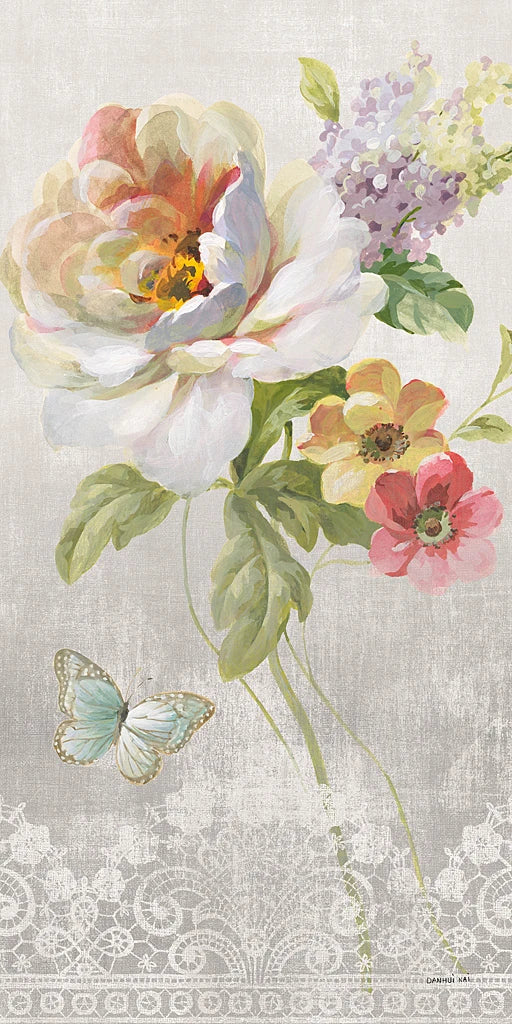 Textile Floral Panel II by Danhui Nai