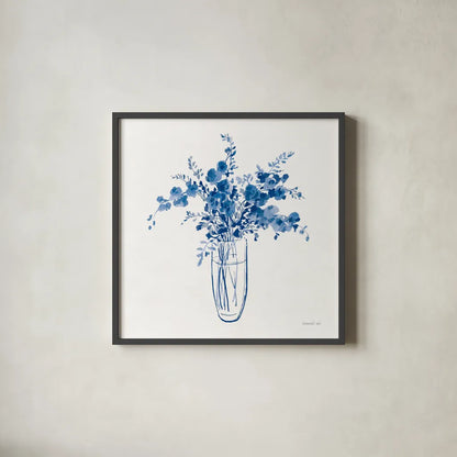 Textured Garden Cuttings I by Danhui Nai. Shown in a sleek black glass frame for a contemporary gallery look. Available as an archival giclee rolled canvas, fine art paper, or poster print. SKU 77426a.