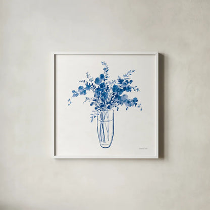 Textured Garden Cuttings I by Danhui Nai. Shown in a crisp white glass frame for a clean and minimalist style. Available as an archival giclee rolled canvas, fine art paper, or poster print. SKU 77426a.