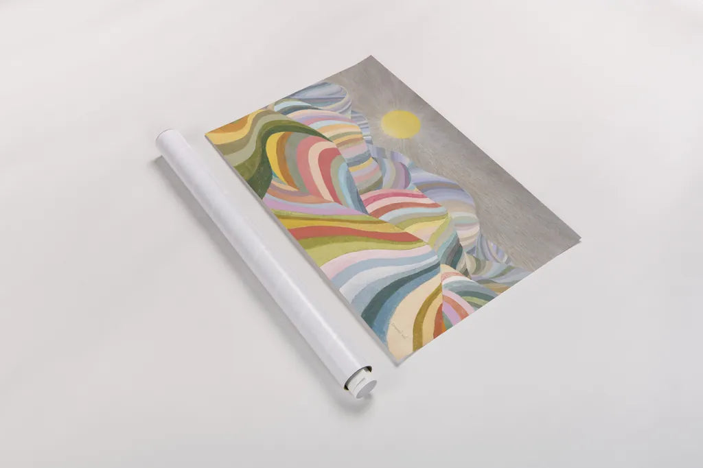 The Hills Roll On by Danhui Nai. shown as a rolled paper print. Available as archival giclee rolled canvas, fine art paper, or poster print. SKU 66057i.