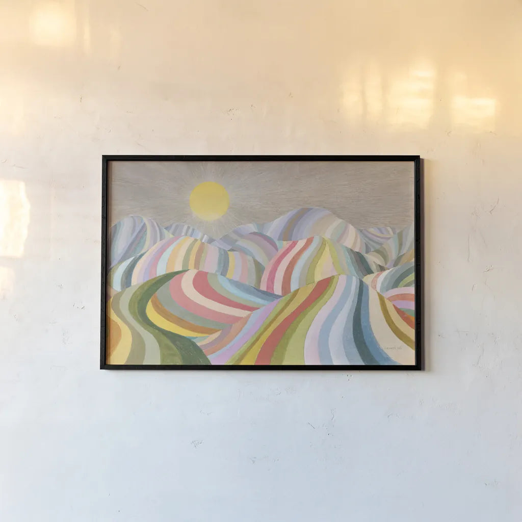 The Hills Roll On by Danhui Nai. shown as a paper print in a black flame. Available as a archival giclee rolled canvas, fine art paper, or poster print. SKU 66057i.