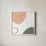 Threads of Motion I Warm Crop by Danhui Nai. Shown in a crisp white glass frame for a clean and minimalist style. Available as an archival giclee rolled canvas, fine art paper, or poster print. SKU 68841a.