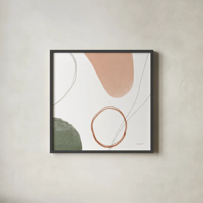 Threads of Motion II Warm Crop by Danhui Nai. Shown in a sleek black glass frame for a contemporary gallery look. Available as an archival giclee rolled canvas, fine art paper, or poster print. SKU 68842a.