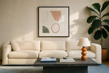 Threads of Motion II Warm Crop by Danhui Nai. Displayed in a glass frame with matte in a clean modern living room. Available as an archival giclee rolled canvas, fine art paper, or poster print. SKU 68842a.