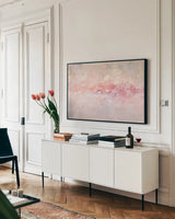 Through Fog by Danhui Nai. shown as a framed stretched canvas in a living room above a console. Available as a archival giclee rolled canvas, fine art paper, or poster print. SKU 67220i.