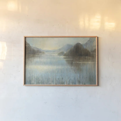 Through the Mist Crop by Danhui Nai. shown as a paper print in a natural frame. Available as a archival giclee rolled canvas, fine art paper, or poster print. SKU 28649i.