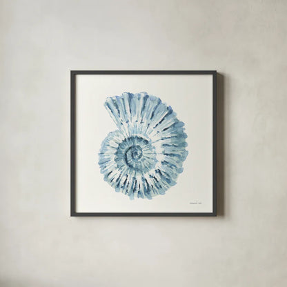 Tidepool Treasures I by Danhui Nai. Shown in a sleek black glass frame for a contemporary gallery look. Available as an archival giclee rolled canvas, fine art paper, or poster print. SKU 99254a.